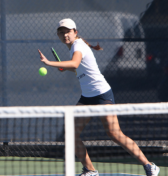 Menlo's Alex Viret teamed with fellow senior Brynn Brady for a win at No.1 doubles