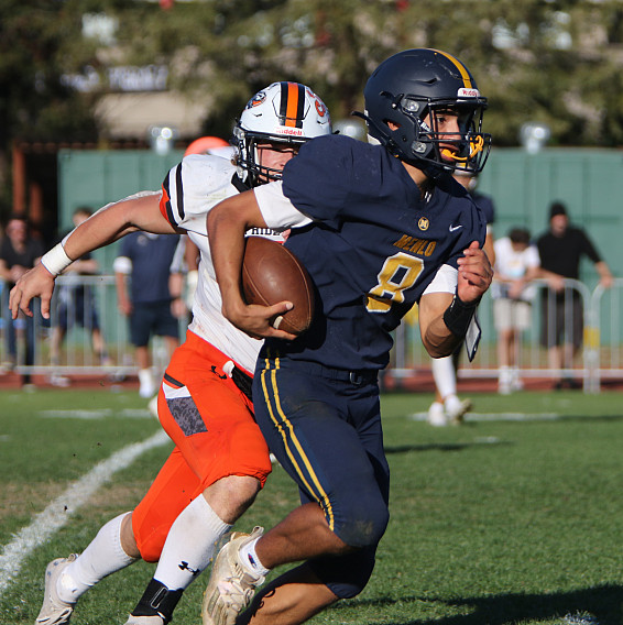 Menlo senior Sergio Beltran finished the day with four touchdown passes and two rushing TDs