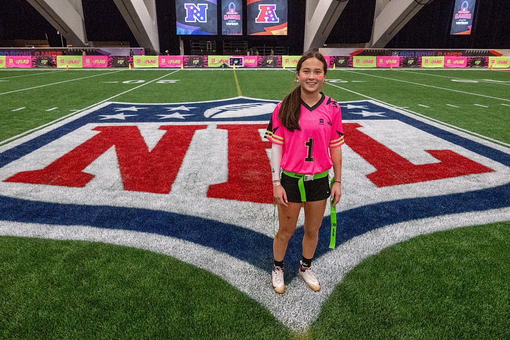 Ava Allen at the NFL's Glow Up Game at Moscone Center 2.4.2026