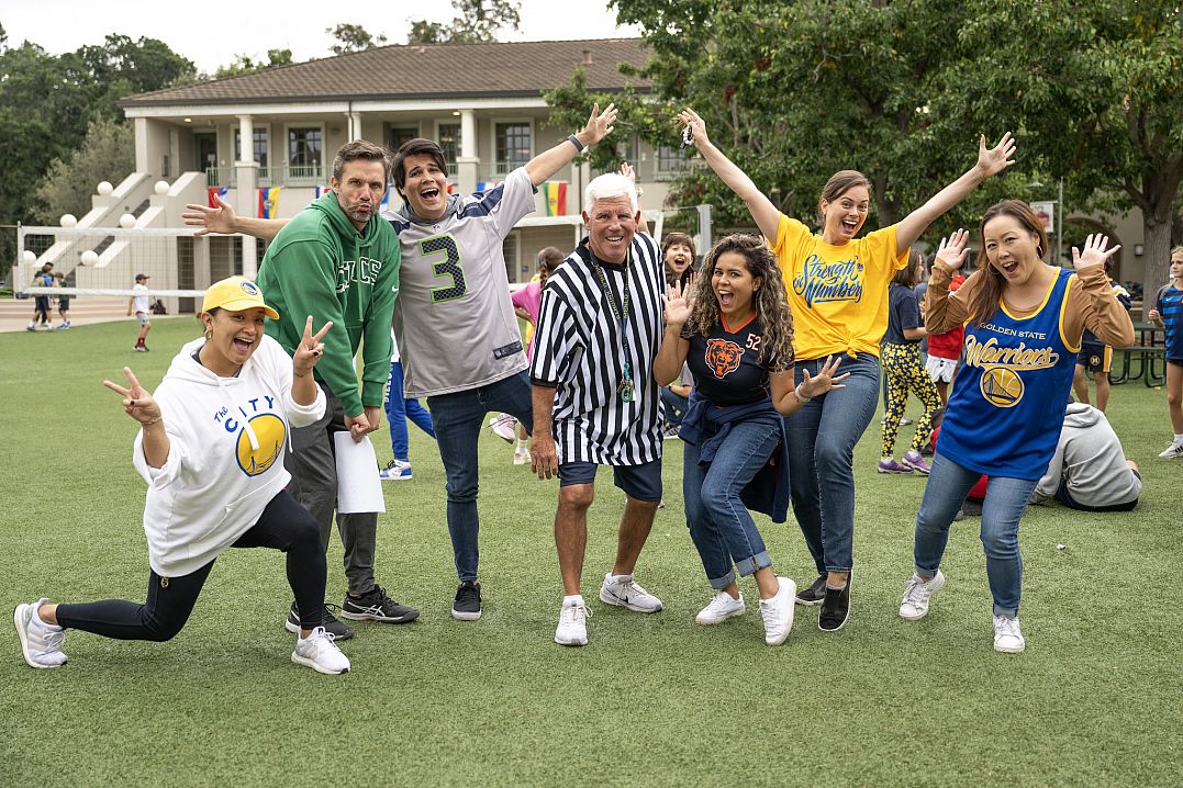 Middle School faculty members during spirit week.