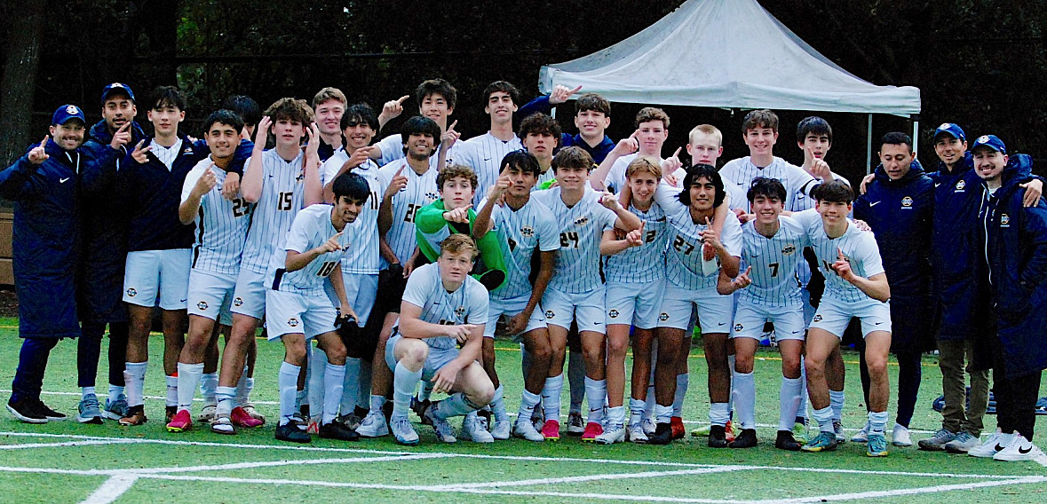 Menlo boys' soccer defeated Pinewood 5-0 to win its second league title in three seasons.