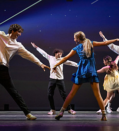 Students perform during the 2023 Dance Concert in the Spieker Center
