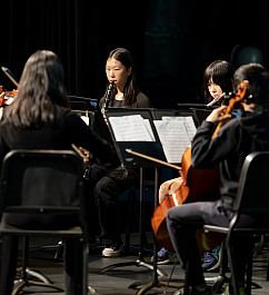 Students in Menlo's Instrumental Music program perform at the Spieker Center for the Arts.