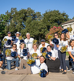 Middle School faculty cheer on students on the first day of school 2023.