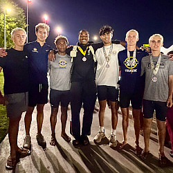Tres Onyejekwe, Henry Hauser and the 4x800 relay (Hauser, Amay Srinivasn, Joseph Hurd, Oliver Olbekson, Jack Harman, Tolliver Bates) fini...