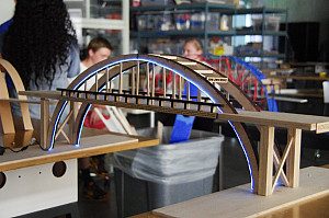 Menlo School students learn about structures and bridge building during Knight School. Photo by E...