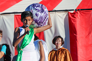 Middle School Drama performed Circus Olympus on the outdoor Loop stage.