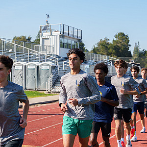 Amay Srinivasan trains with the Knights on Tuesday, Nov. 28, in preparation for the state meet.