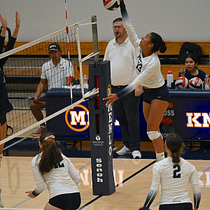 Menlo senior setter and right side Lily Kautai led the Knights past Notre Dame-SJ