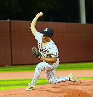Knights sophomore Liam Widner fired three consecutive strikeouts to end the top of the ninth.