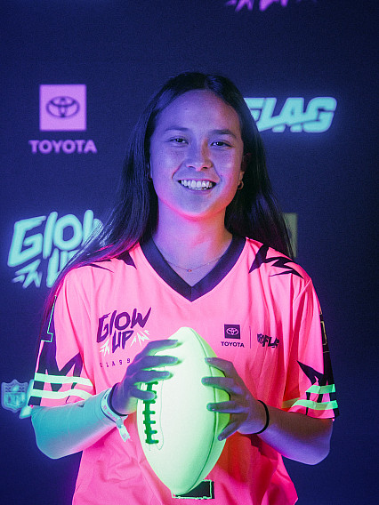 Ava Allen at the NFL's Glow Up Game at Moscone Center 2.4.2026