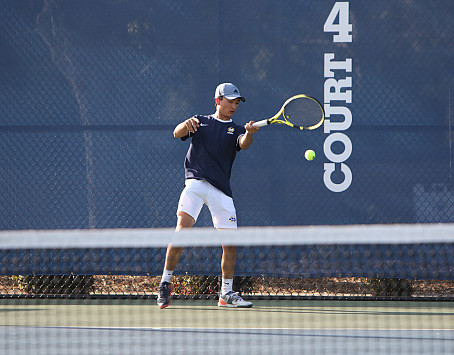 Menlo junior Mick Tamas won in straight sets at No. 2 singles to help the Knights to a 6-1 WBAL win