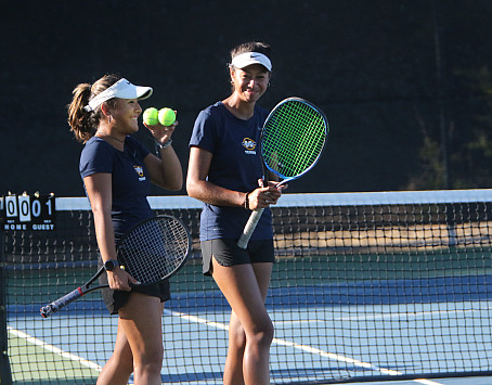 Izzy Klugman, left, and Charlotte Makoni won at No.2 doubles.