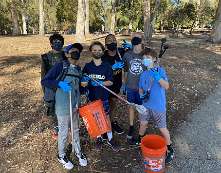 Menlo sixth graders participated in a park clean-up at Coyote Point in San Mateo for some hands-o...