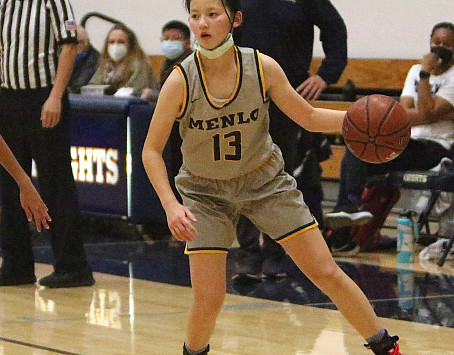 Menlo freshman Karen Xin scored 21 points in a win over Priory on Tuesday