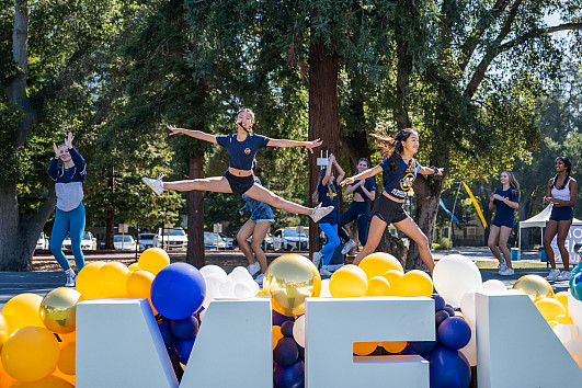 Students in Menlo's Dance Enrichment program perform at the Homecoming Celebrate Menlo event.