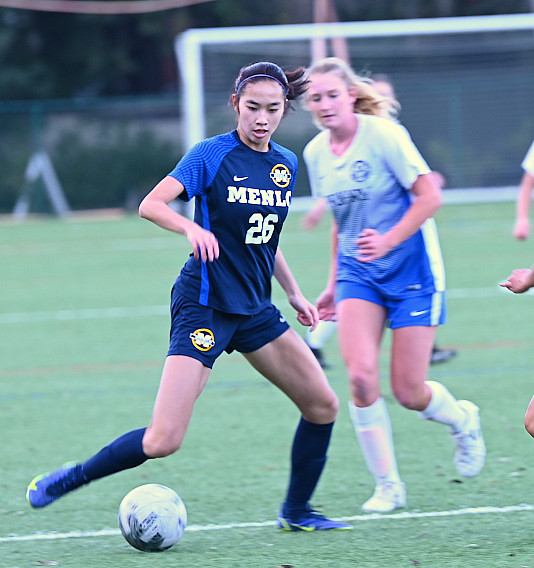 Angelica Chou, a sophomore, scored twice in Menlo's victory over Priory on Tuesday.