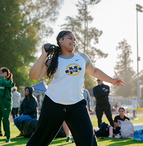 Lisi Mahe took second in discus with a school-record throw of 95-9 and was fifth in the shot put as Menlo's Upper School Track 