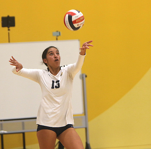 Menlo sophomore Lily Kautai posted 12 aces, 67 assists and 13 kills in 11 sets at Spikefest on Saturday.
