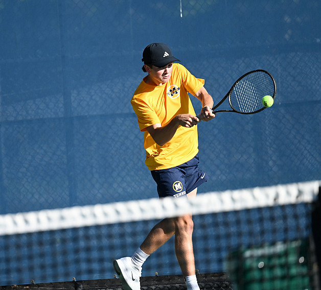 Menlo freshman Miles Burnett defeated Crystal's Lucas Li at No.1 singles