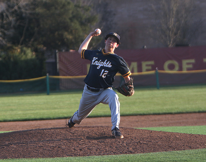 Menlo sophomore Ryan Schnell recorded a pair of strikeouts to end a Menlo-Atherton threat in the seventh inning.