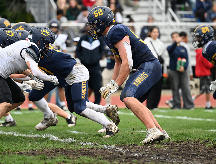 Knights senior defensive end Palmer Riley had five pass breakups in Saturday's win over TKA