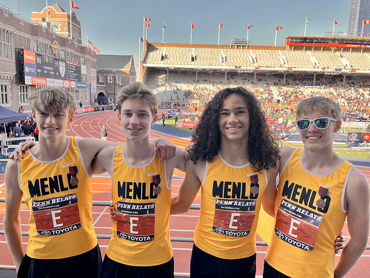 The distance medley relay team at Penn Relays