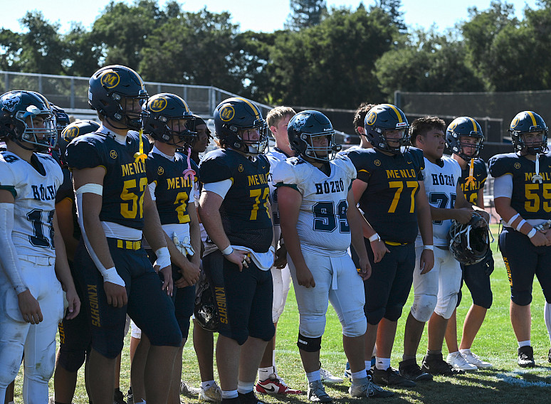 Menlo School and Hózhó gathered together one last time at the end of the game after the Wolves' two-day visit.