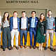 Hall of Fame Class of 2023 inductees: Drew Edelman '03, from left, Michaela Michael '13, Max Parker '13, Andrew Ball '13, Richard Pham '1...