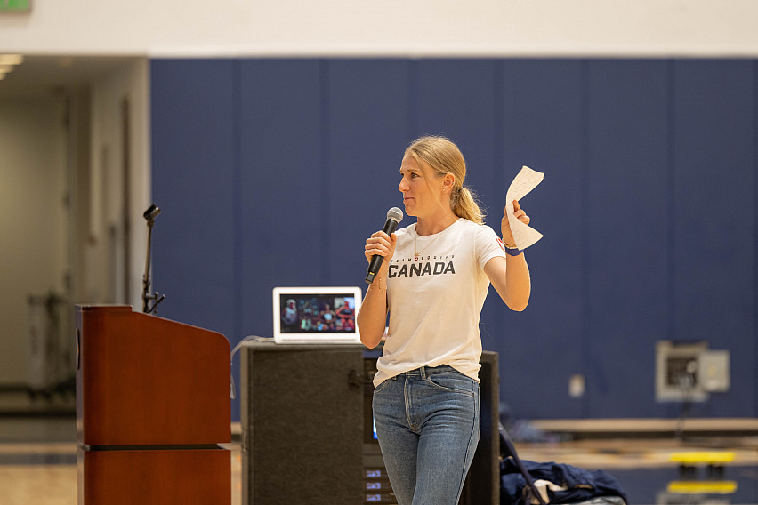 Maddy Price '21 talked with students, faculty and staff about the Olympic creed of fighting well and trying to control only the controlla...