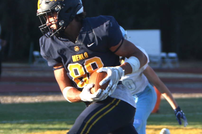 Menlo junior Cort Halsey had a a pair of touchdowns, and an interception