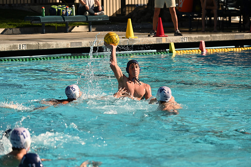 Hunter Coleman, who had a hat trick and four steals, looks for an outlet against Los Altos on Saturday.