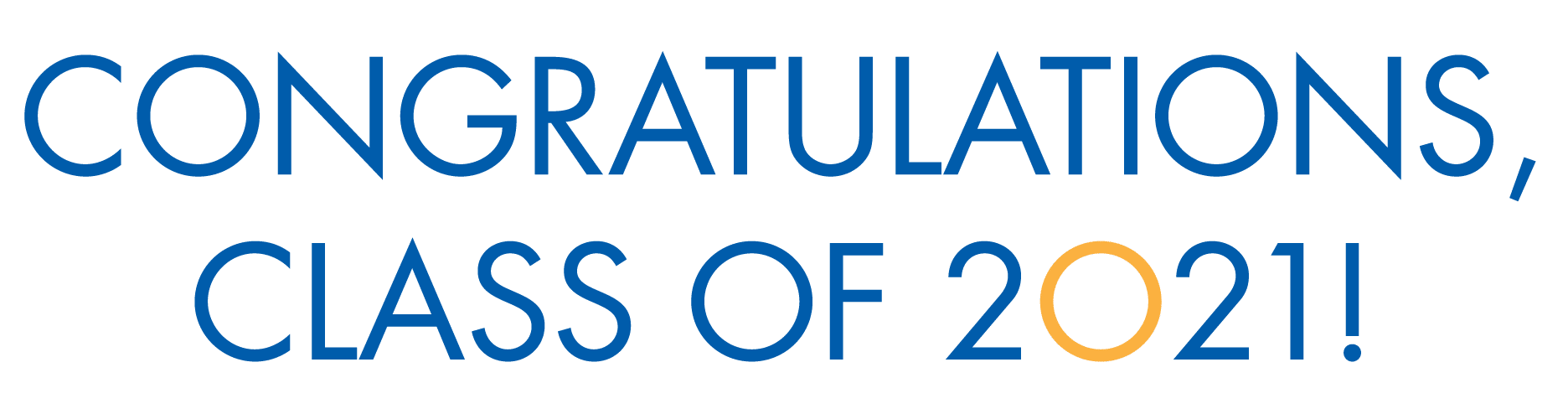 CONGRATULATIONS, CLASS OF 2O21 