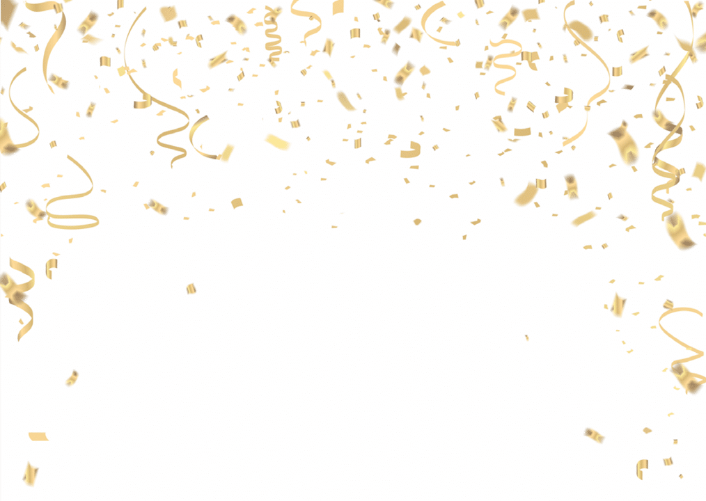 Gold confetti celebration