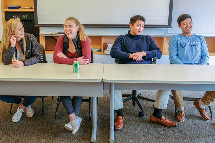Menlo School alumni return to campus to speak with students about their college experience  Photo by Pete Zivkov 